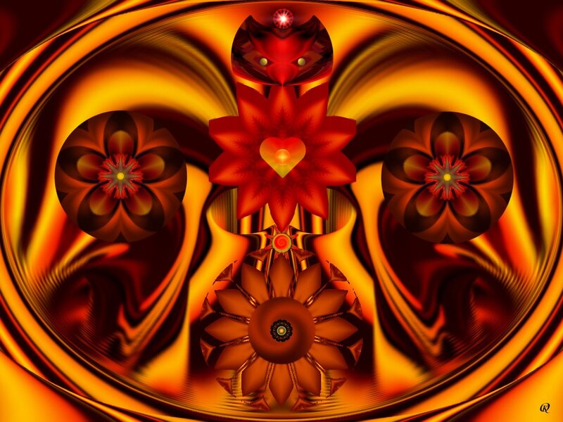 Symmetrical Fractal Design — Red, Dramatic