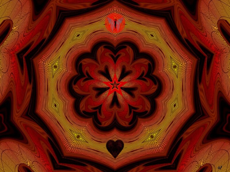 Symmetrical Fractal Design — Red, Hypnotic