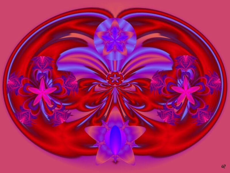 Symmetrical Fractal Design — Red, Vibrant
