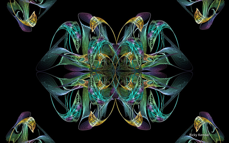 Symmetrical Fractal Design — Teal, Abstract