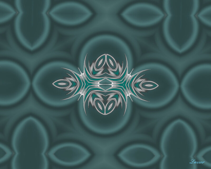Symmetrical Fractal Design — Teal, Calm