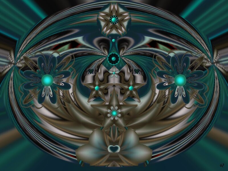 Symmetrical Fractal Design — Teal