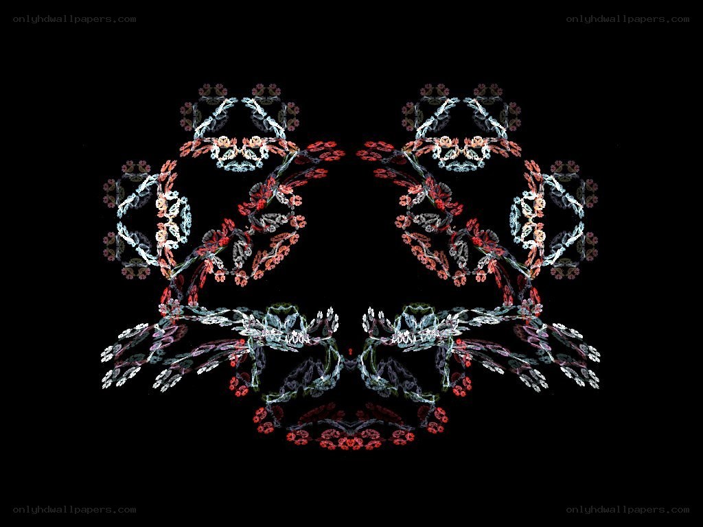 Symmetrical fractal floral pattern