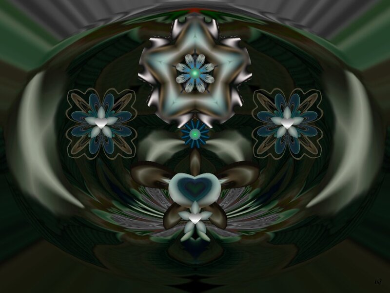 Symmetrical Fractal Flower — Green