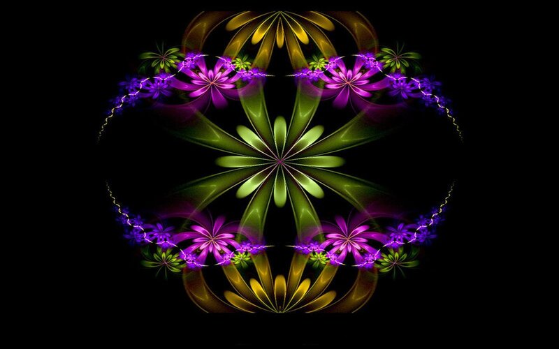 Symmetrical Fractal Flower — Purple, Hypnotic