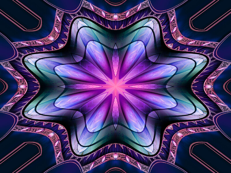 Symmetrical Fractal Flower — Purple