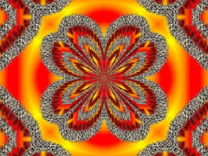 Symmetrical Fractal Flower — Red