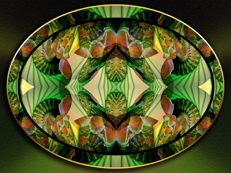 Symmetrical fractal green pattern