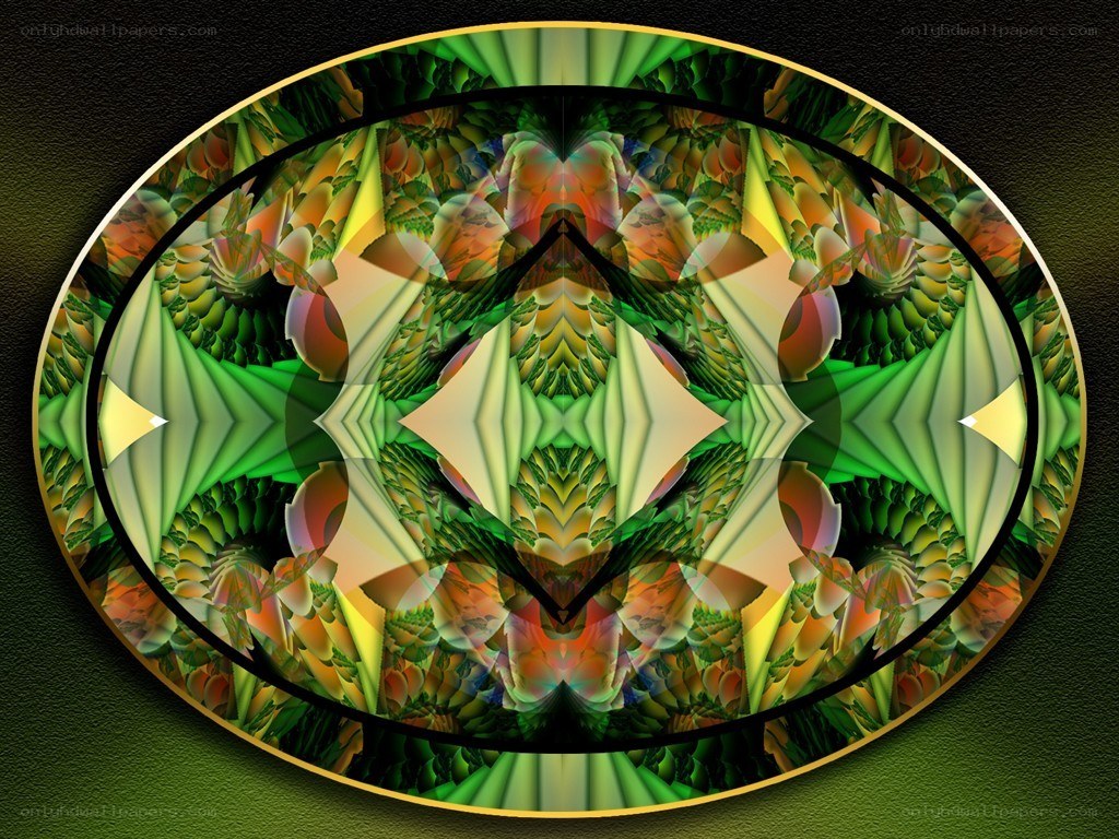 Symmetrical fractal green pattern