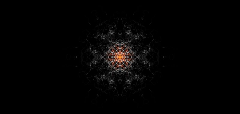 Symmetrical Fractal Pattern — Black, Dramatic, Abstract, Fire