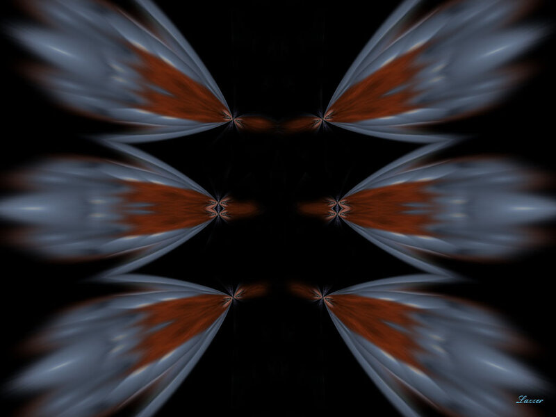 Symmetrical Fractal Pattern — Black, Dramatic, Abstract, Wings