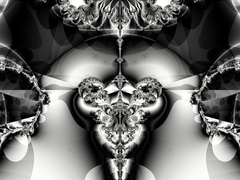 Symmetrical Fractal Pattern — Black, Dramatic
