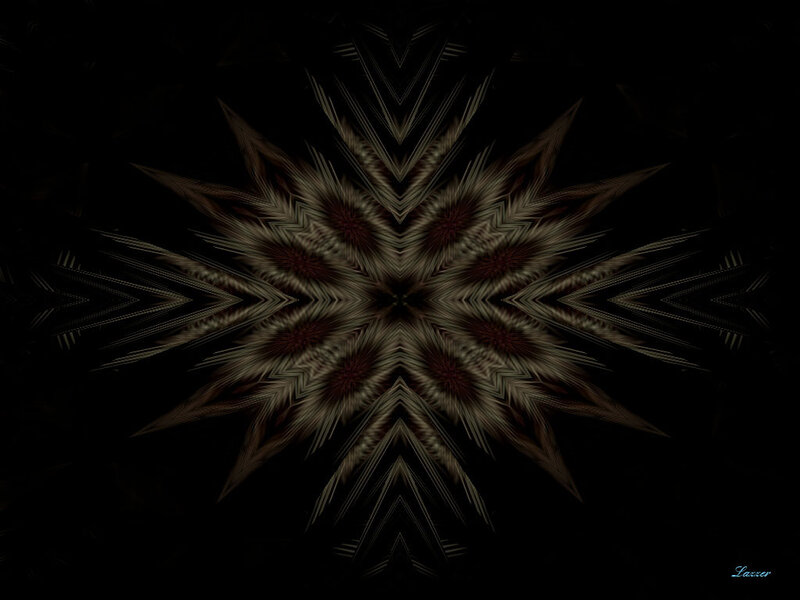 Symmetrical Fractal Pattern — Black, Mysterious, Abstract