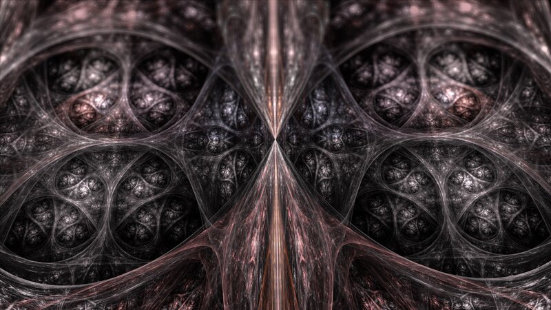 Symmetrical Fractal Pattern — Black, Mysterious, Digital Art
