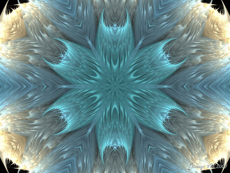 Symmetrical Fractal Pattern — Blue, Calm