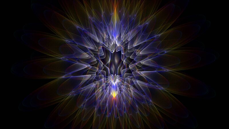 Symmetrical Fractal Pattern — Blue, Dramatic