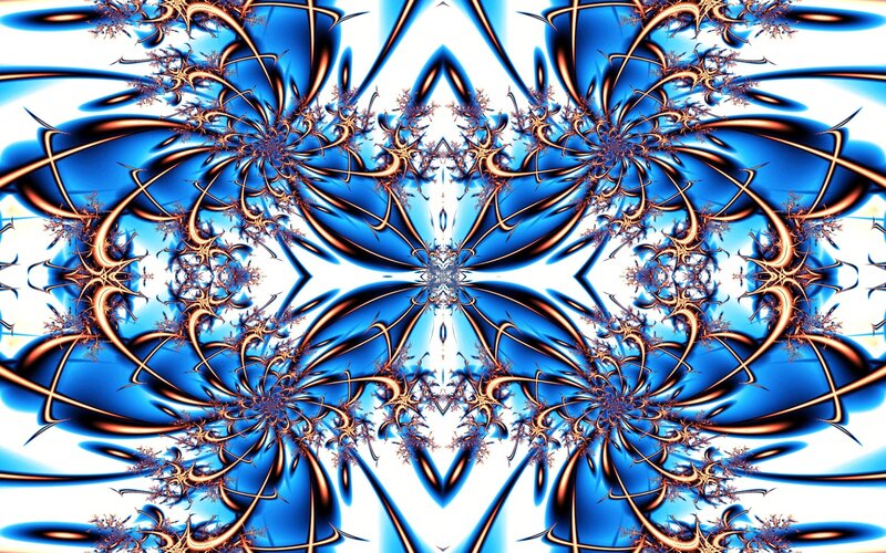 Symmetrical Fractal Pattern — Blue, Dynamic
