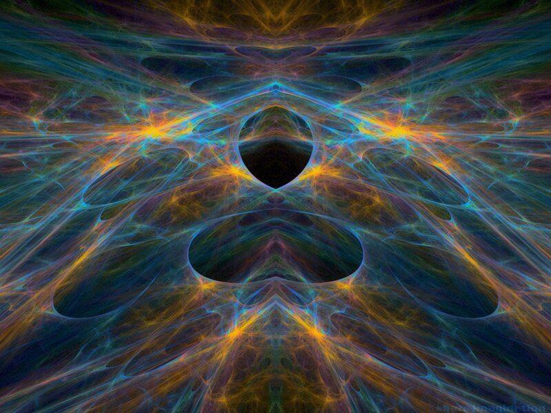 Symmetrical Fractal Pattern — Blue, Hypnotic, Abstract, Colorful, Symmetry