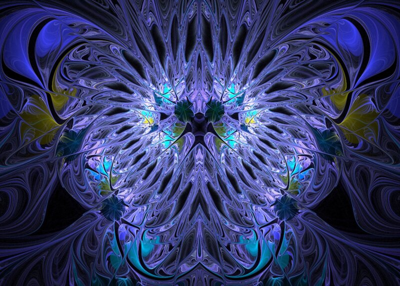 Symmetrical Fractal Pattern — Blue, Hypnotic, Abstract