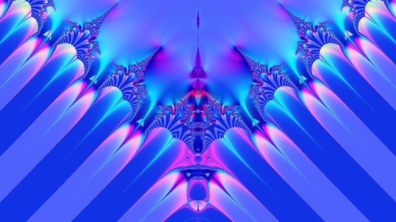 Symmetrical Fractal Pattern — Blue, Hypnotic
