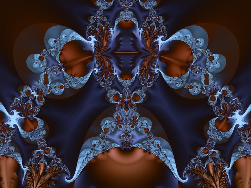 Symmetrical Fractal Pattern — Blue, Mystical
