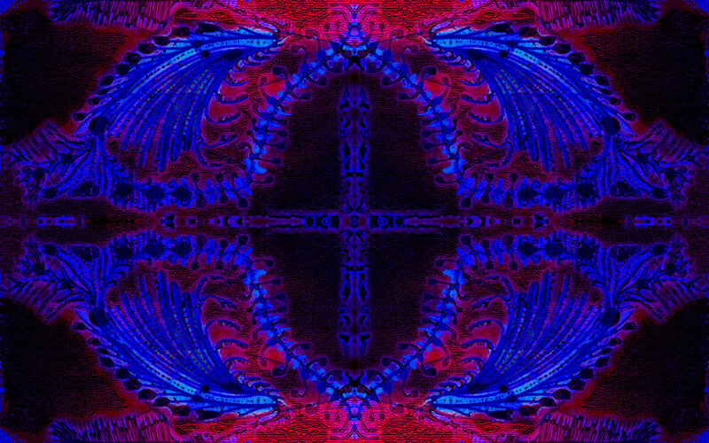 Symmetrical Fractal Pattern — Blue