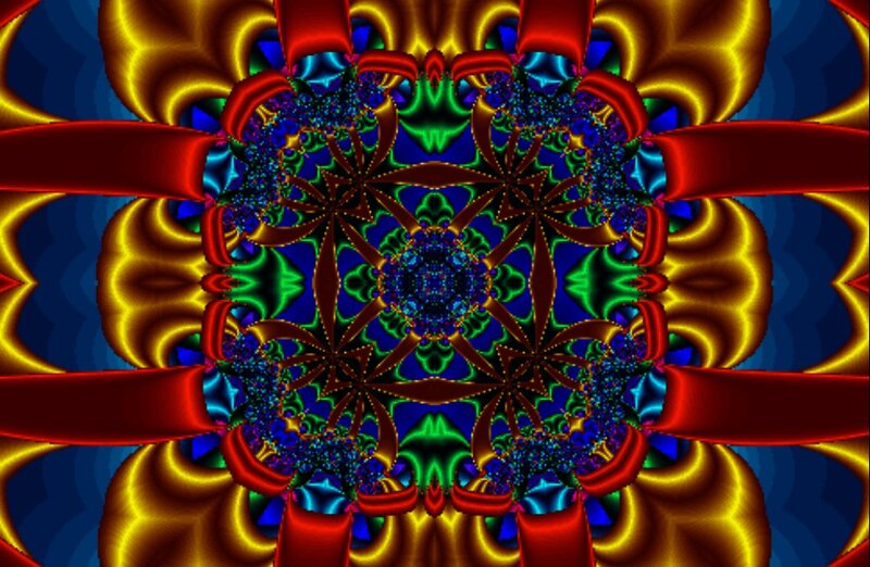 Symmetrical Fractal Pattern — Blue, Vibrant