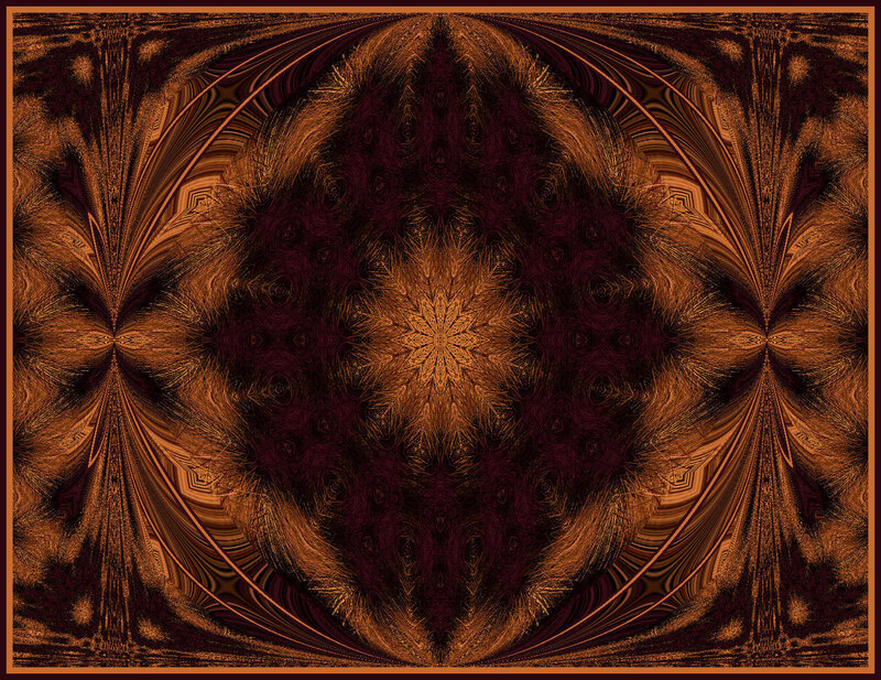 Symmetrical Fractal Pattern — Brown, Hypnotic, Abstract, Mandala