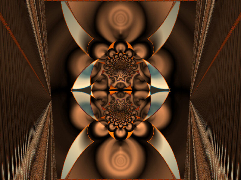 Symmetrical Fractal Pattern — Brown, Hypnotic, Digital Art, Spiral