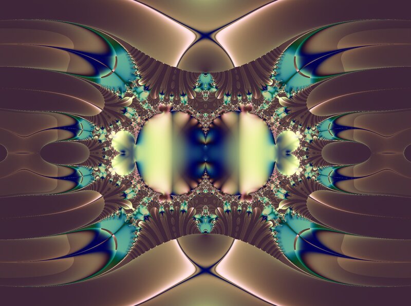 Symmetrical Fractal Pattern — Brown, Hypnotic, Digital Art