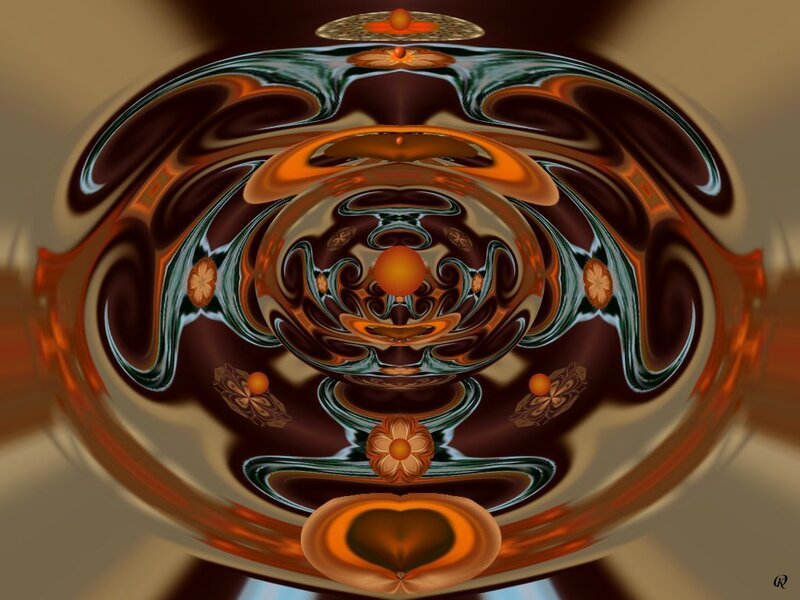 Symmetrical Fractal Pattern — Brown, Hypnotic