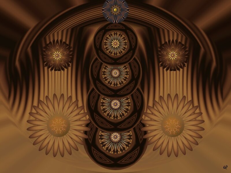 Symmetrical Fractal Pattern — Brown