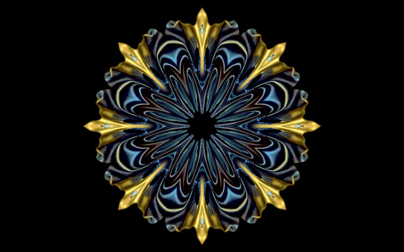 Symmetrical Fractal Pattern — Gold, Abstract