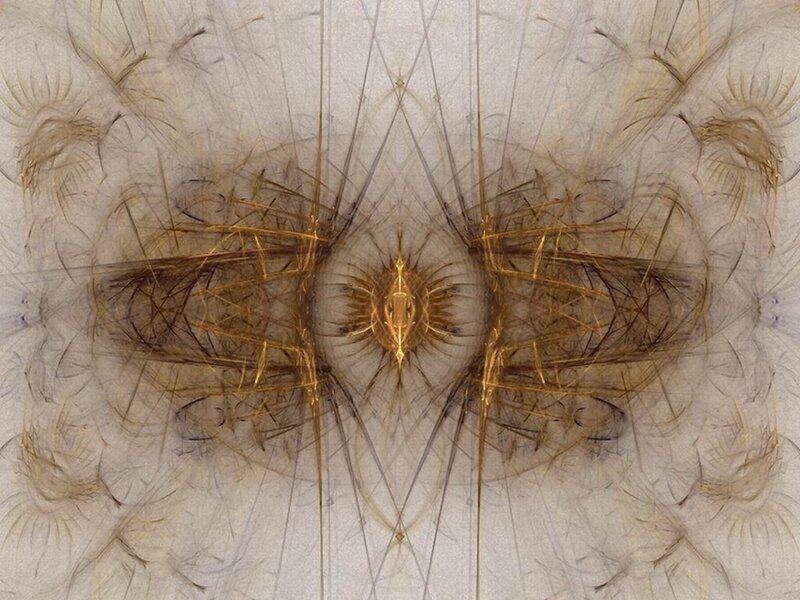 Symmetrical Fractal Pattern — Gold, Calm