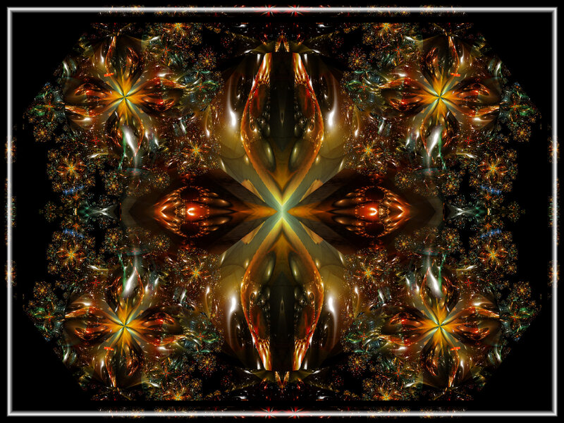 Symmetrical Fractal Pattern — Gold, Dramatic