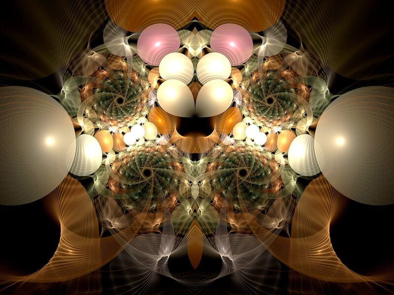 Symmetrical Fractal Pattern — Gold