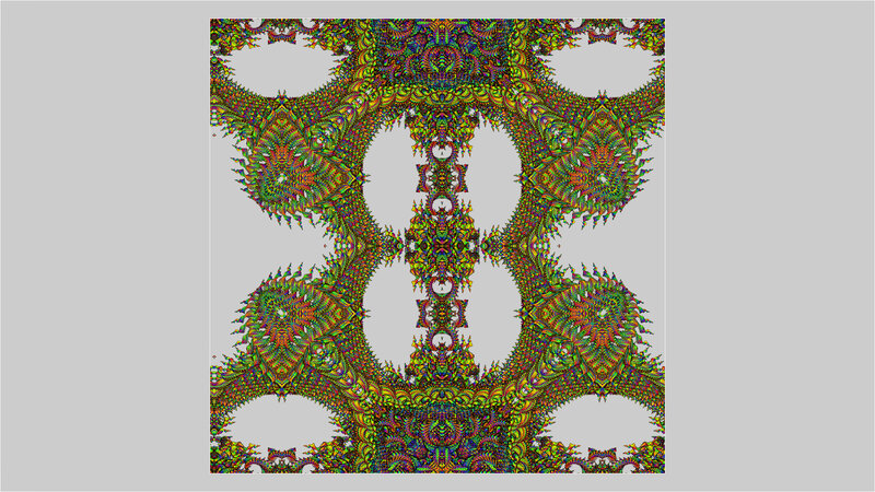 Symmetrical Fractal Pattern — Green, Complex