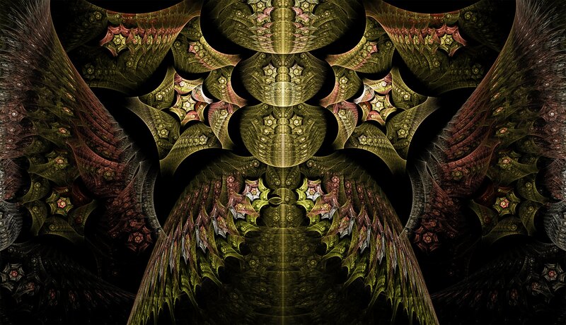 Symmetrical Fractal Pattern — Green, Dramatic