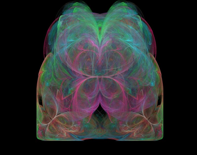Symmetrical Fractal Pattern — Green, Ethereal, Abstract