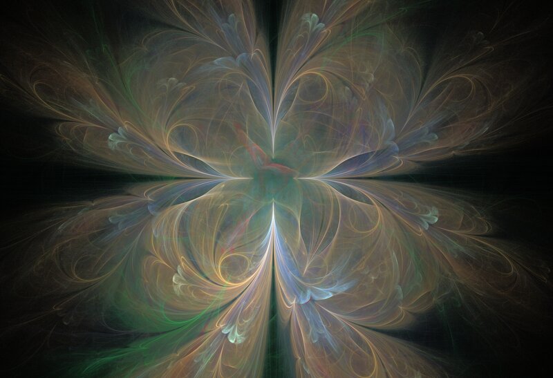 Symmetrical Fractal Pattern — Green, Ethereal