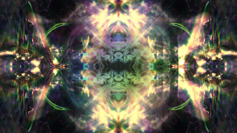 Symmetrical Fractal Pattern — Green, Hypnotic, Abstract, Light