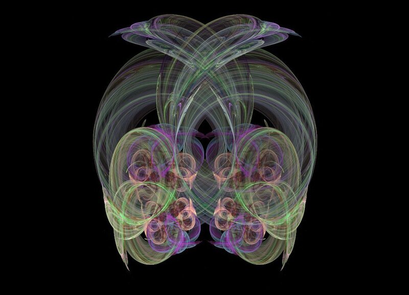 Symmetrical Fractal Pattern — Green, Hypnotic, Abstract, Spirals