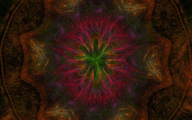 Symmetrical Fractal Pattern — Green, Hypnotic, Abstract