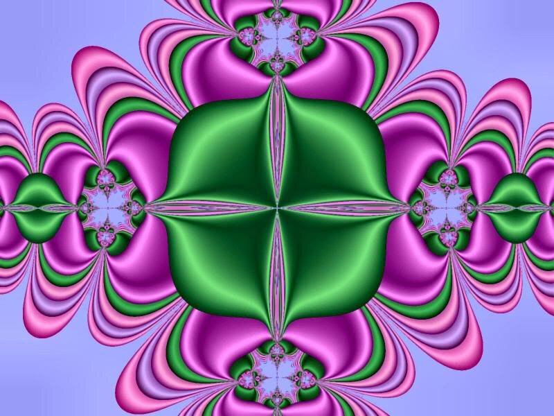 Symmetrical Fractal Pattern — Green, Hypnotic, Digital Art