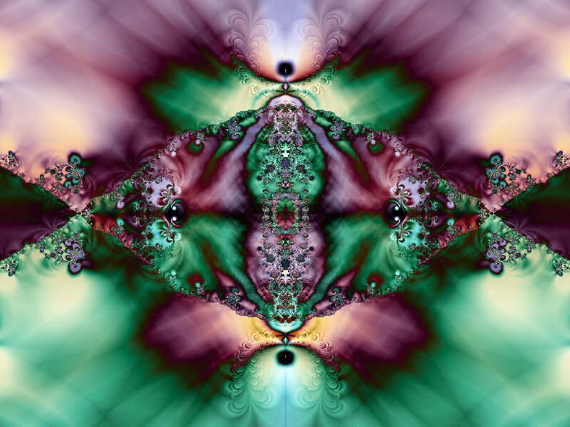 Symmetrical Fractal Pattern — Green, Hypnotic