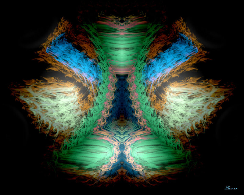Symmetrical Fractal Pattern — Green, Mystical