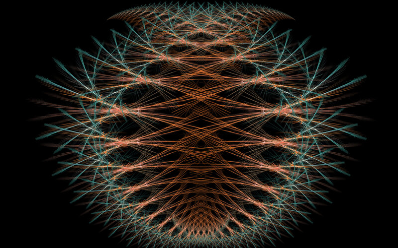 Symmetrical Fractal Pattern — Orange, Complex, Abstract