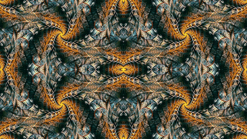 Symmetrical Fractal Pattern — Orange, Complex