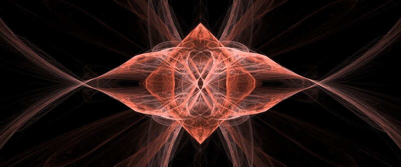 Symmetrical Fractal Pattern — Orange, Dramatic