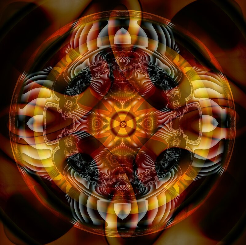 Symmetrical Fractal Pattern — Orange, Hypnotic